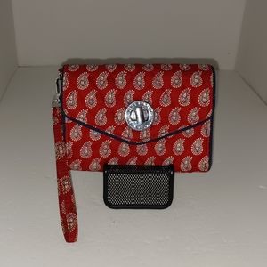 Vera Bradley "Your Turn" Red Bandana Quilted Smartphone Wristlet